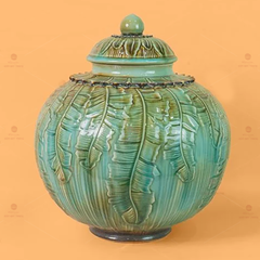 Chum Ngâm Rượu Đắp Nổi Họa Tiết Lá Chuối