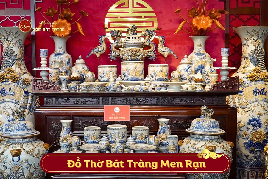 Đồ thờ Bát Tràng men rạn